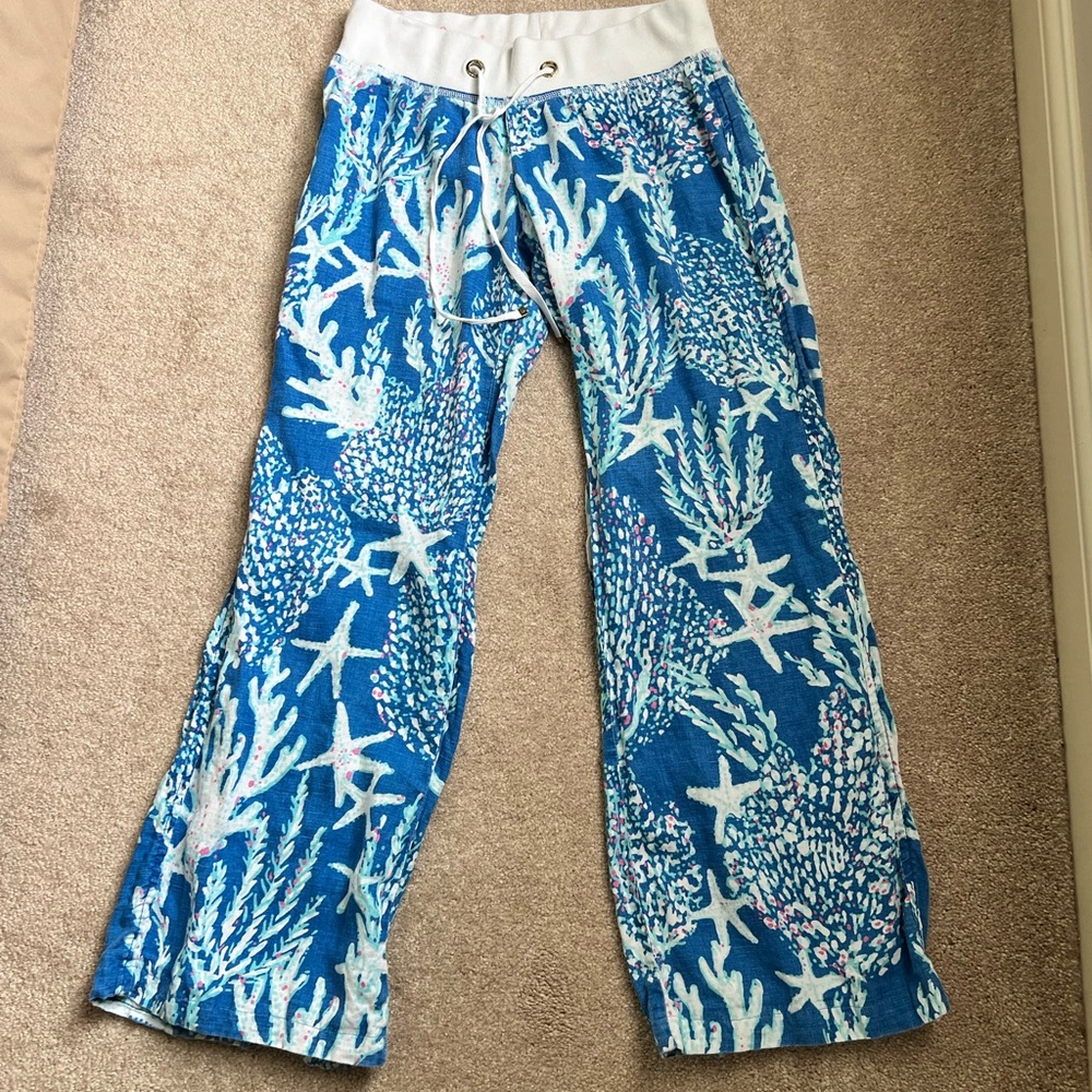 Lilly Pulitzer the Beach Pant Linen - Starfish
